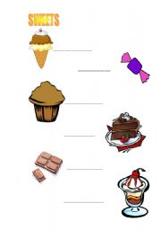 English Worksheet: SWEETS