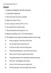 English Worksheet: PASSIVE