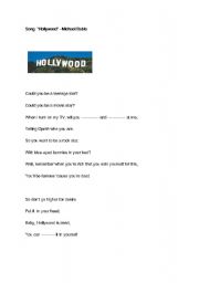 English Worksheet: Song Hollywood