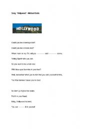 English worksheet: Song Hollywood