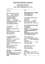 English Worksheet: THIS I PROMISE YOU  (song)