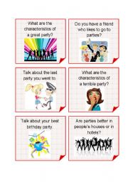 English Worksheet: Questions About Parties