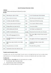 English Worksheet: Transitive verbs