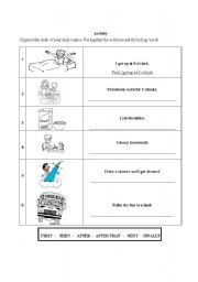 English worksheet: daily routine plus actions