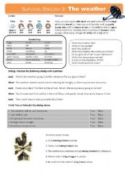 English Worksheet: Survival English 3: The Weather