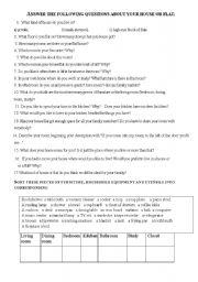 English Worksheet: flat exercise, poem and dialog