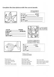 English Worksheet: Rainbow fish script and worksheets