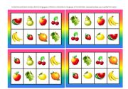 English Worksheet: fruits bingo