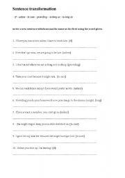 English Worksheet: unless, as long as, providing, in case