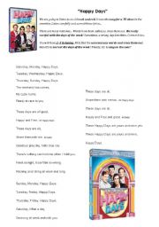 English Worksheet: Happy days - listening exercise (song)