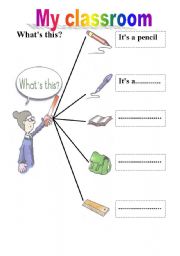 English worksheet: School objects