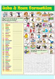 English Worksheet: Jobs-Noun formation