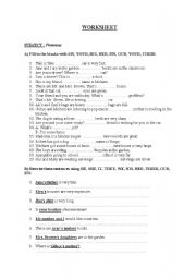 English worksheet: Pronouns