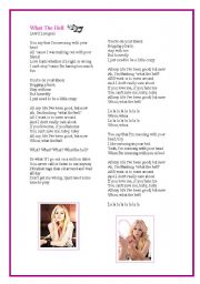English Worksheet: What the hell - Avril Lavigne