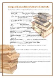 English Worksheet: Comparatives and Superlatives with Proverbs
