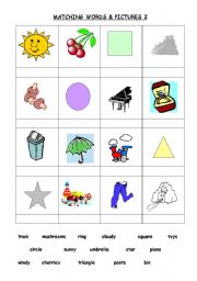 English worksheet: Matching words and Pictures 2
