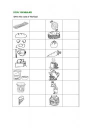 English Worksheet: Food, meals and shopping 1