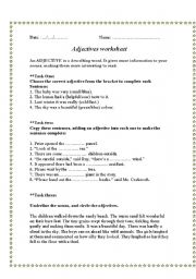 English worksheet: aDJECTIVES AND ADVERBS