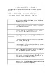 English worksheet: English Terminology 3