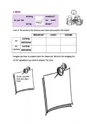 English Worksheet: Food, meals and shopping 3