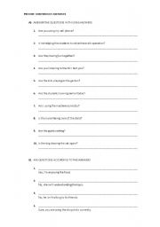 English Worksheet: Present Continuous exercises