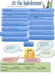 English Worksheet: at the hairdresser