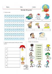 English Worksheet: Review 5 grade