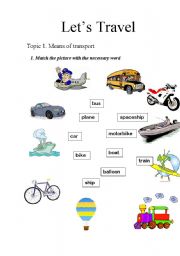 English worksheet: Let`s travel!