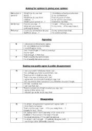 English Worksheet: Expressing Agreement and Disagreement