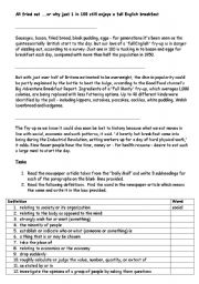 English worksheet: All Fried Out