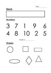 English worksheet: Kindergarten Assessment