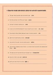 English Worksheet: Rewrite exercises