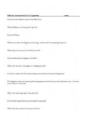 English Worksheet: What the Ancients Did For Us - Egypt