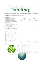 English Worksheet: The Earth Song