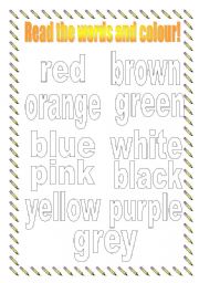 English Worksheet: Colours