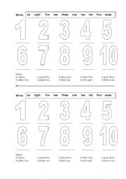 English Worksheet: Numbers 1-10