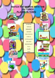 English worksheet: PLACES IN TOWN