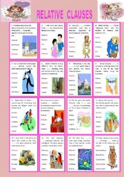 English Worksheet: RELATIVE CLAUSES 6