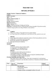 English worksheet: lesson plan(natural approach)