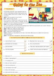 English Worksheet: GOING TO THE ZOO