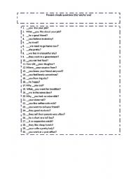 English Worksheet: Present simple questions