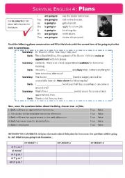 English Worksheet: Survival English 4: Making plans