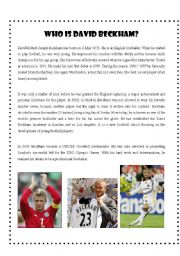 English Worksheet: Who is David Beckham