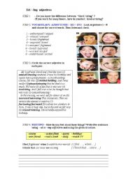 English Worksheet: Adjectives ending in -ed and -ing