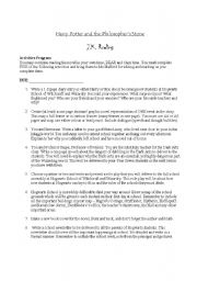 English Worksheet: Harry Potter Activities