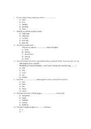 English Worksheet: Worksheet