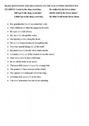 English Worksheet: Past Simple Questions