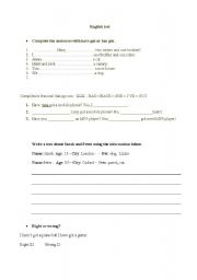 English Worksheet: English test 