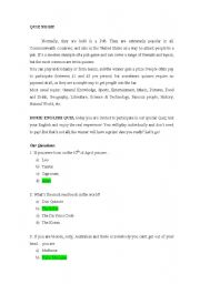 English worksheet: Quiz_General Knowledge 2