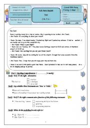 English Worksheet: 8 TH Form (Full-Term ) Term 1